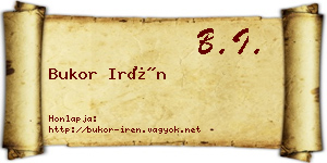 Bukor Irén névjegykártya